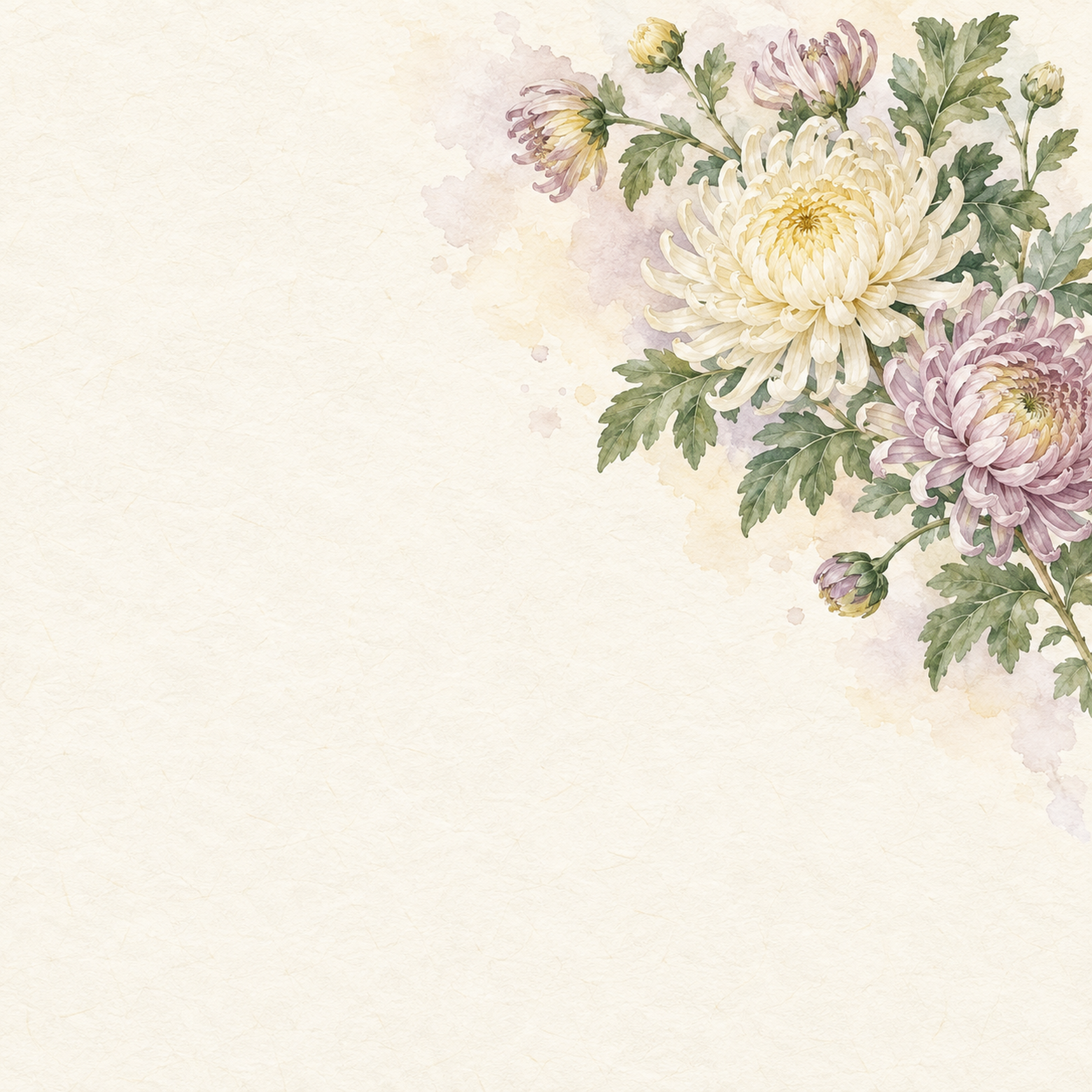 菊の花・右上の和風背景｜無料イラスト素材 102508に写真・文字を入れる