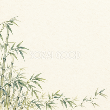竹と笹・下辺の和風背景｜無料イラスト素材 102519