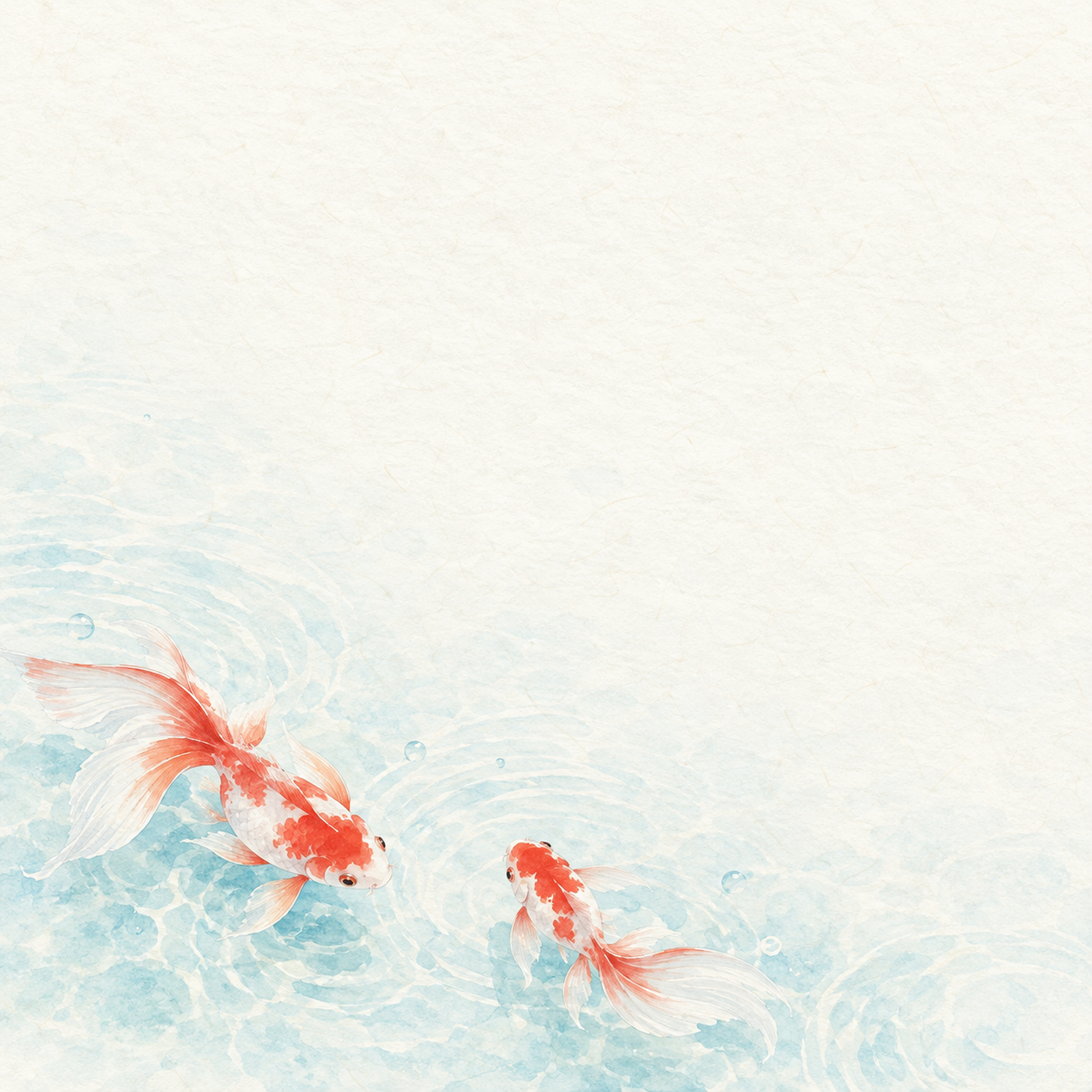 金魚と水紋・下辺の和風背景｜無料イラスト素材 102571に写真・文字を入れる