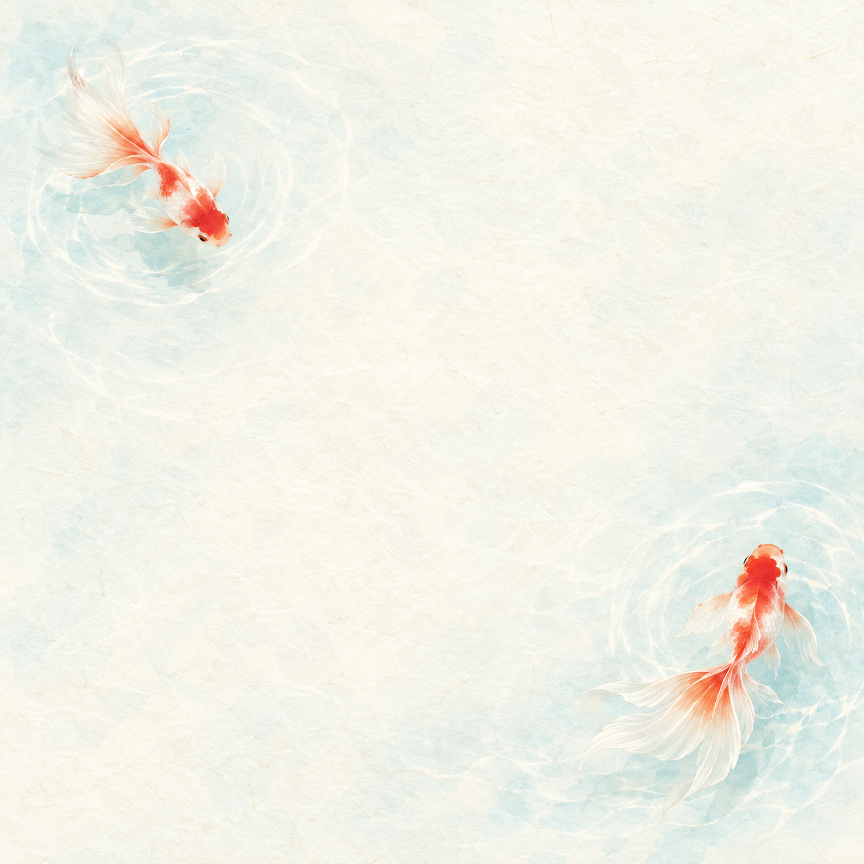 金魚と水紋・小さな彩りの和風背景｜無料イラスト素材 102575に写真・文字を入れる
