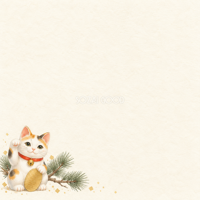 招き猫左下の小さな飾り背景
