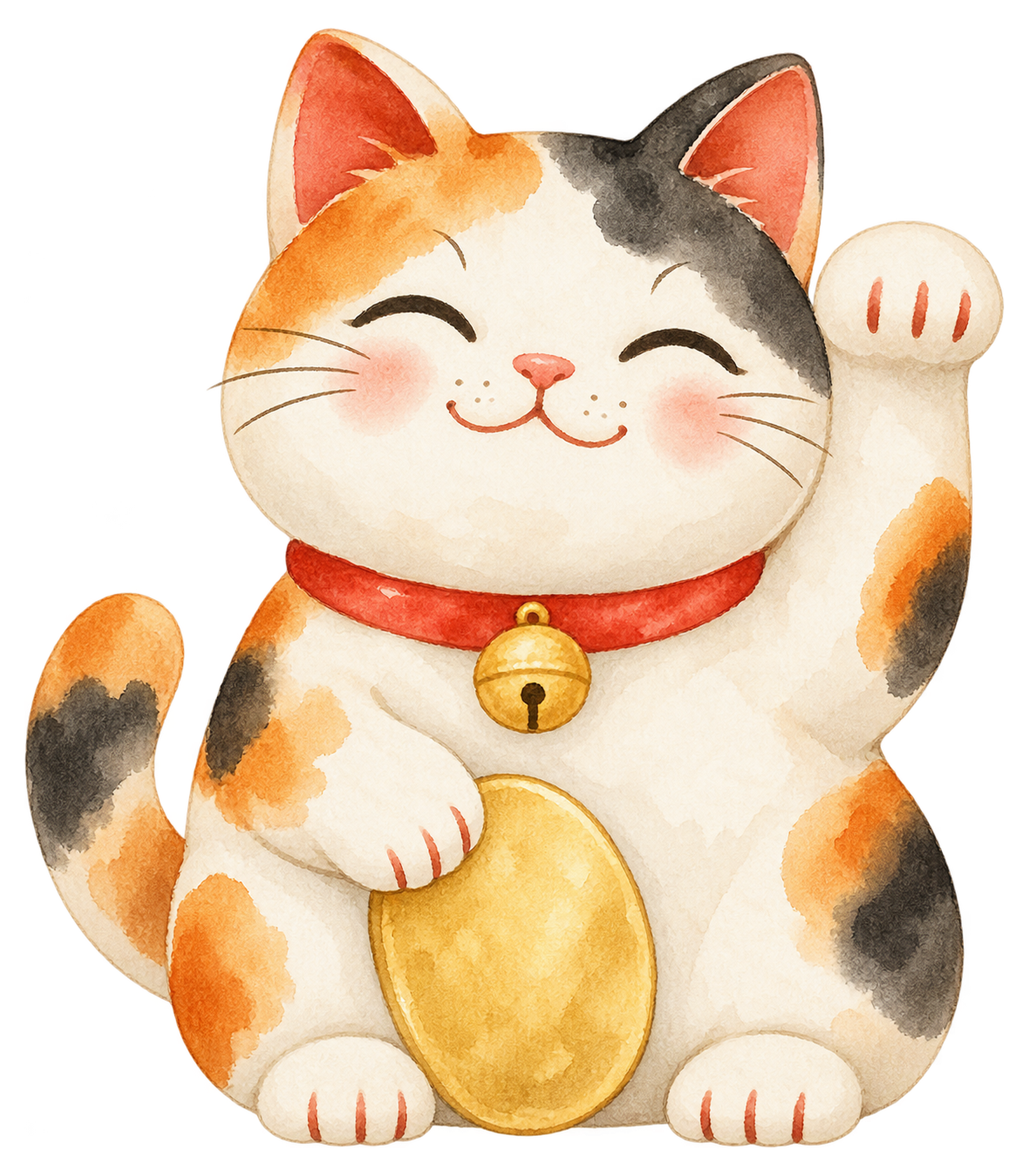 招き猫のお正月イラスト｜無料の縁起物素材 102888に写真・文字を入れる