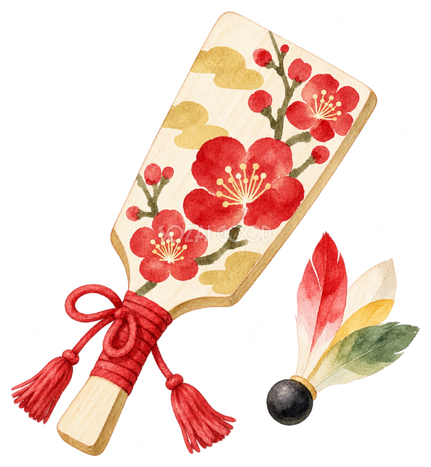 羽子板と羽根イラスト 羽子板と羽根イラスト