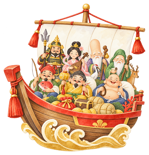 七福神の宝船イラスト 七福神の宝船イラスト