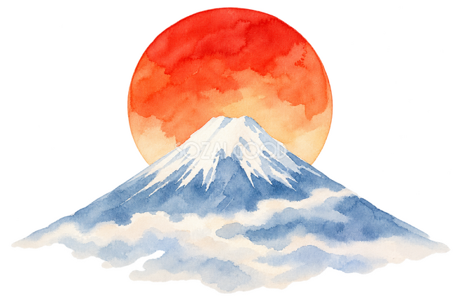 富士山と初日の出イラスト 富士山と初日の出イラスト