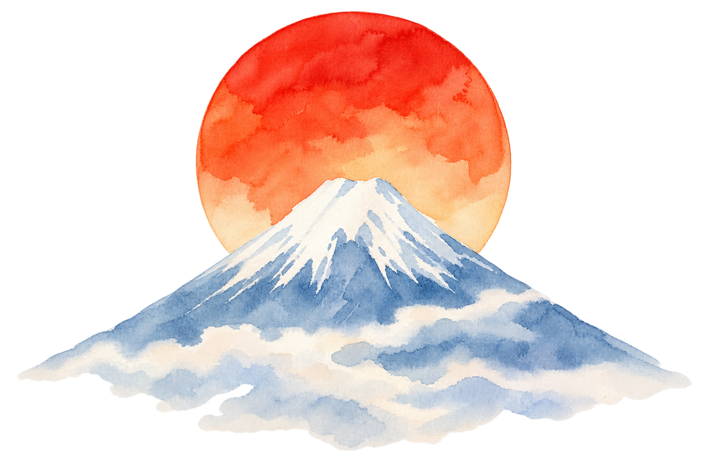 富士山と初日の出のお正月イラスト｜無料の縁起物素材 102894に写真・文字を入れる