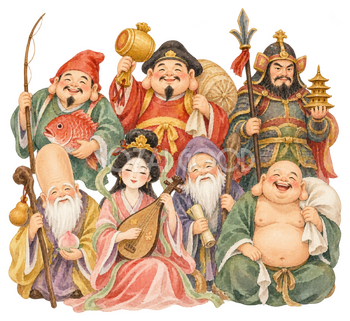 七福神のお正月イラスト｜無料の縁起物素材 102903