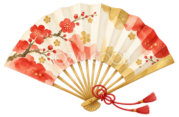 祝い扇のお正月イラスト｜無料の縁起物素材 102909
