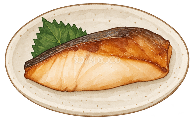 ぶりの照り焼きイラスト