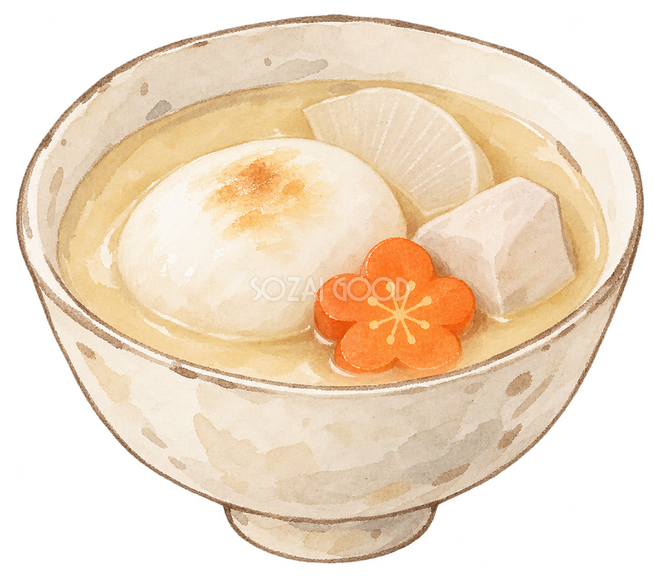 白味噌のお雑煮イラスト