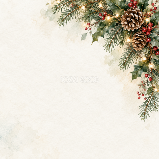 クリスマス飾り・正方形・右上 クリスマス飾り・正方形・右上