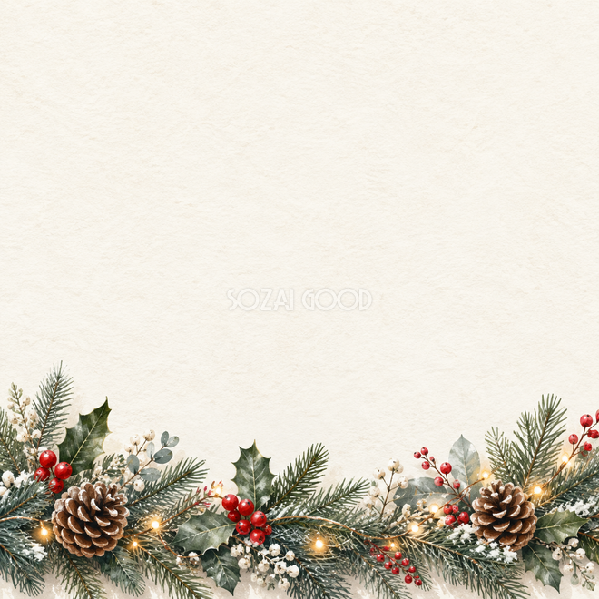 クリスマス飾り・正方形・下辺 クリスマス飾り・正方形・下辺