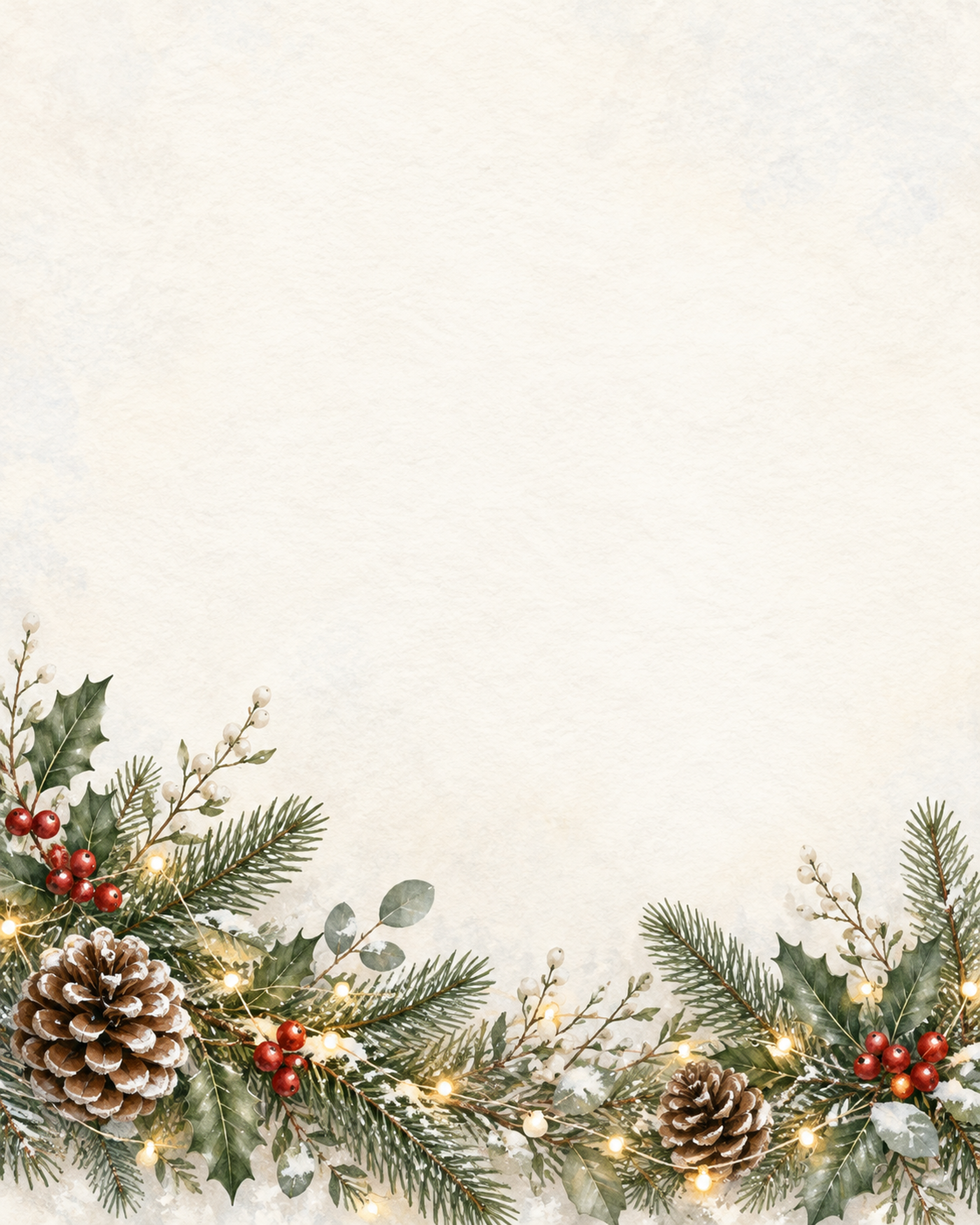 余白の広いクリスマス・縦長・足元の彩り｜文字なしの無料背景イラスト素材 103031に写真・文字を入れる