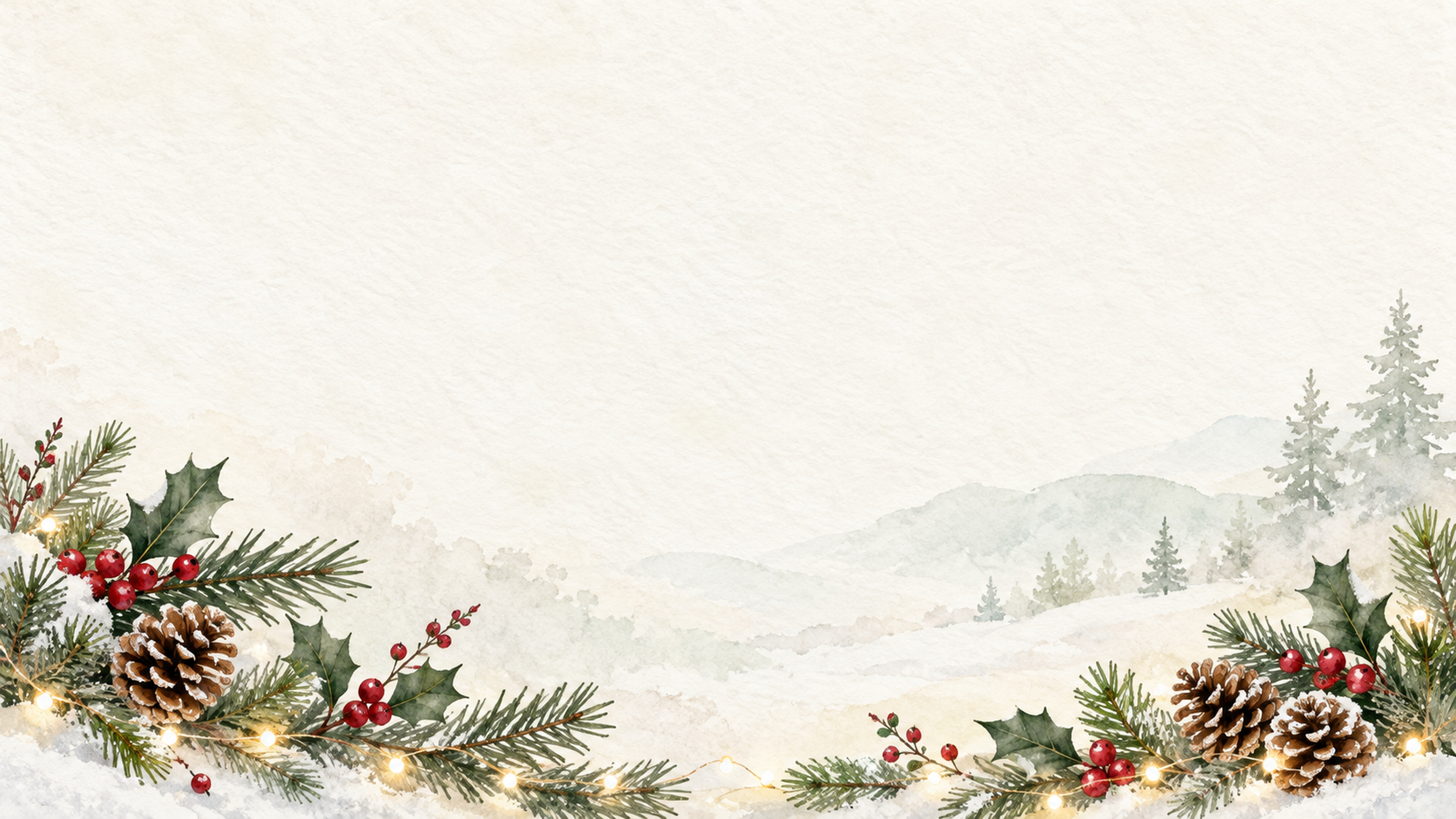 余白の広いクリスマス・横長・下辺の彩り｜文字なしの無料背景イラスト素材 103036に写真・文字を入れる