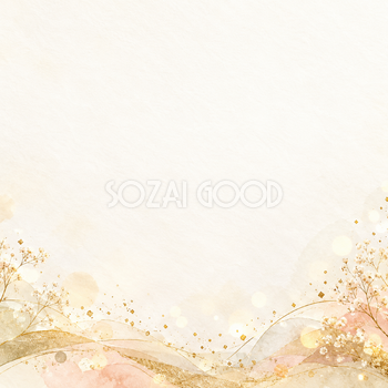 金の紙吹雪と祝福の光・下辺に広がる彩り｜文字なしの無料背景イラスト素材 103066
