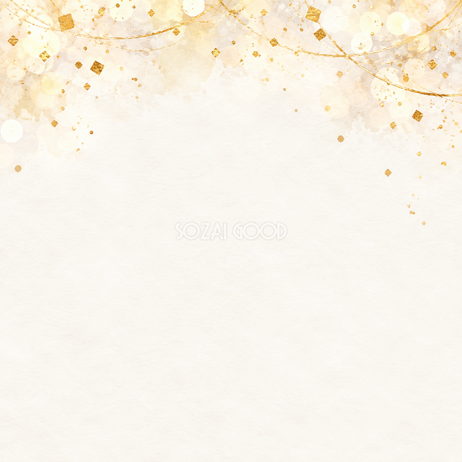 金の紙吹雪・正方形・上辺