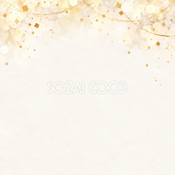 金の紙吹雪と祝福の光・上辺に広がる彩り｜文字なしの無料背景イラスト素材 103067