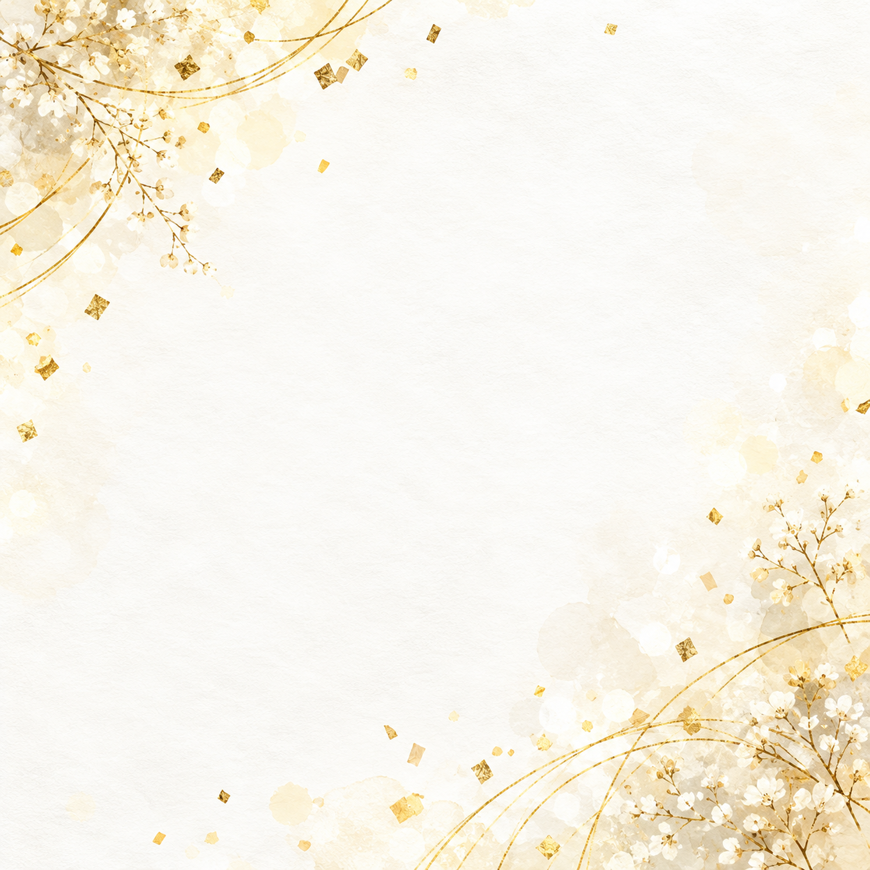 金の紙吹雪と祝福の光・周辺のやさしい彩り｜文字なしの無料背景イラスト素材 103069に写真・文字を入れる