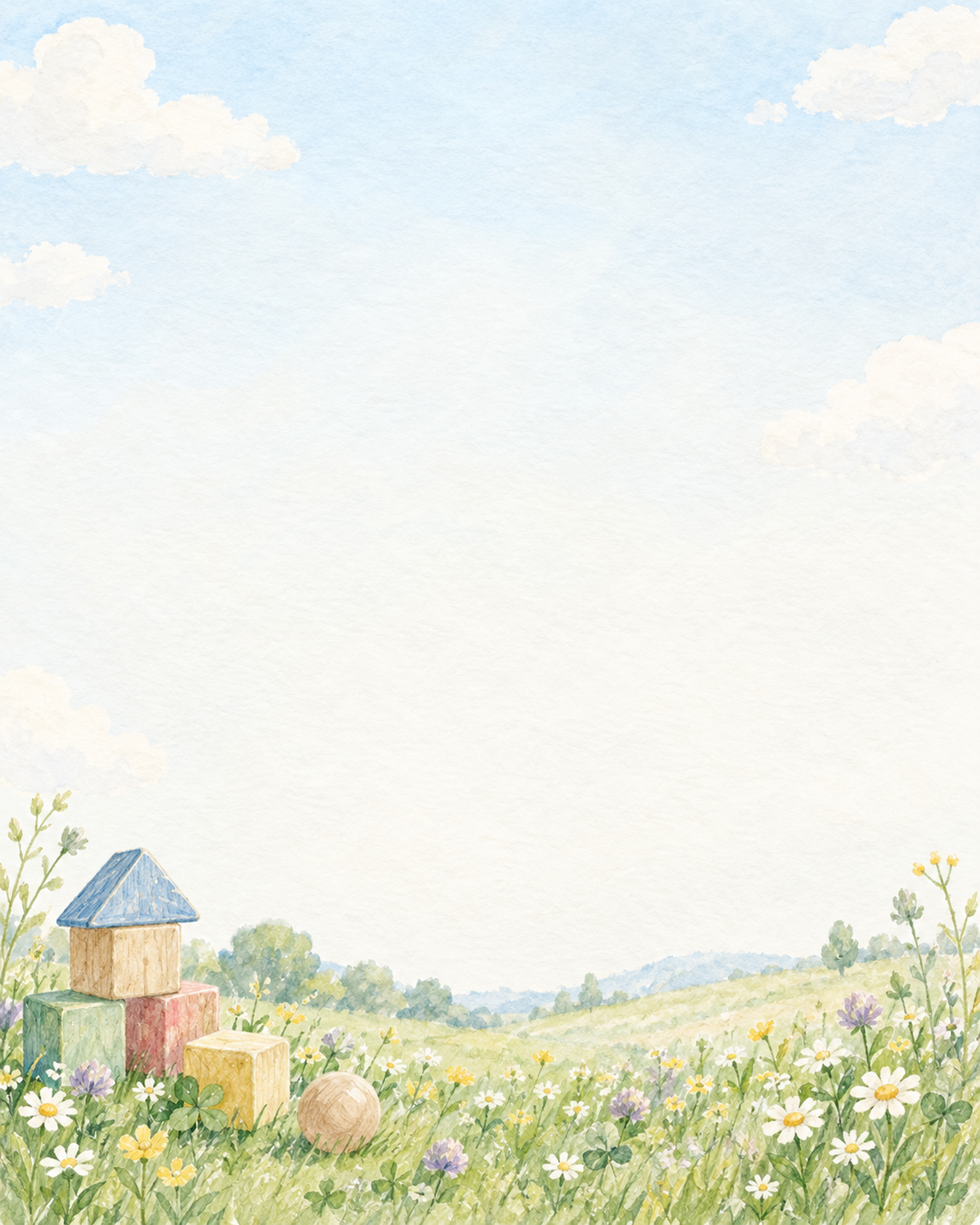 子どものお便り背景・縦長・足元の彩り｜文字なしの無料背景イラスト素材 103148に写真・文字を入れる