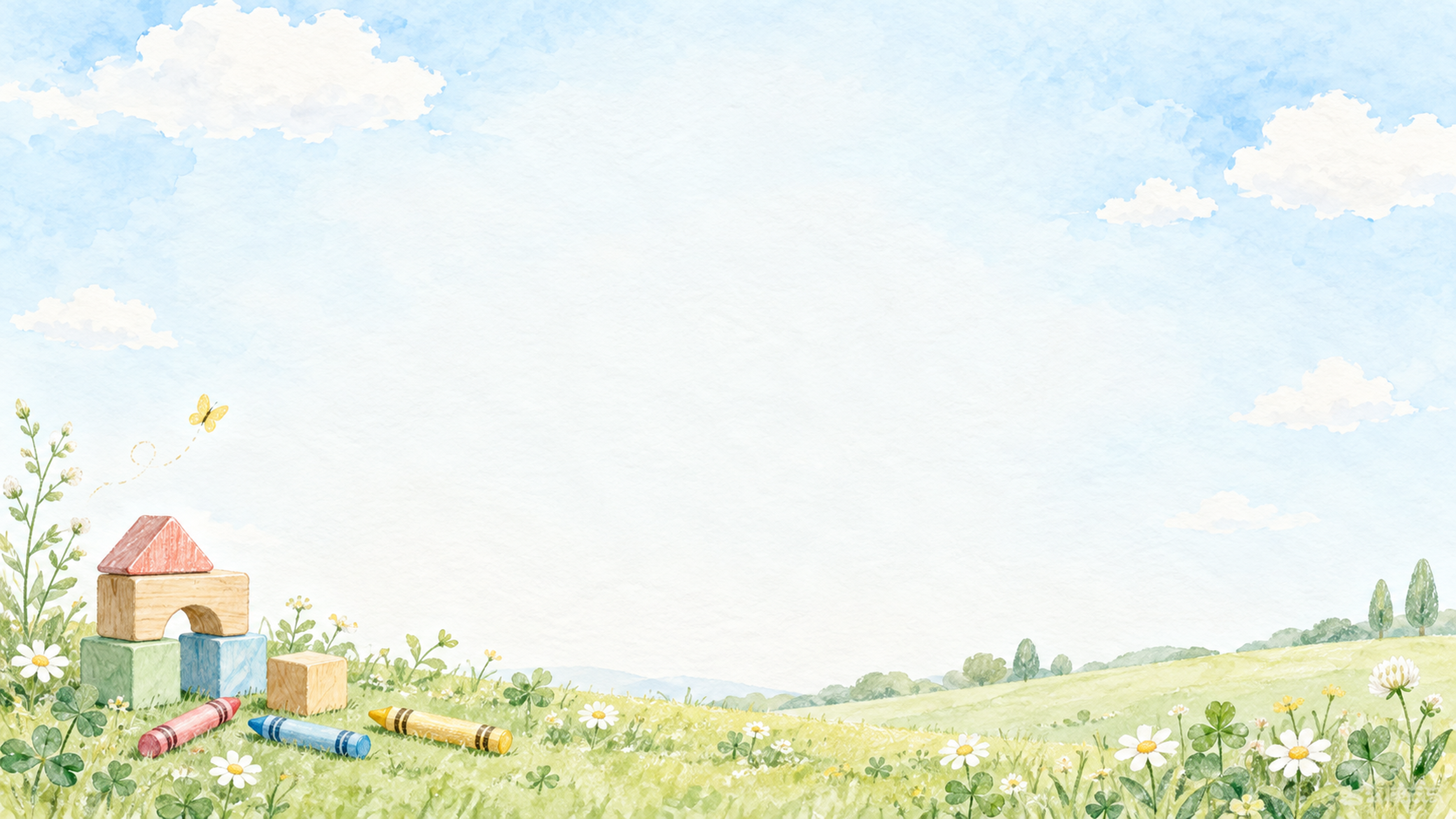 子どものお便り背景・横長・下辺の彩り｜文字なしの無料背景イラスト素材 103153に写真・文字を入れる