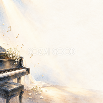 音楽会・発表会背景・左下の彩り｜文字なしの無料背景イラスト素材 103155