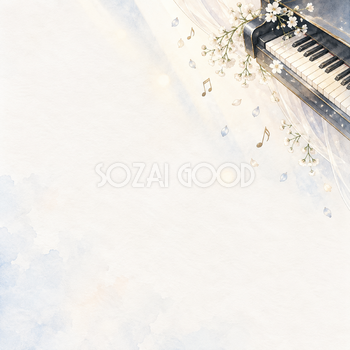 音楽会・発表会背景・右上の彩り｜文字なしの無料背景イラスト素材 103156