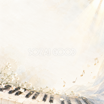 音楽会・発表会背景・下辺に広がる彩り｜文字なしの無料背景イラスト素材 103157