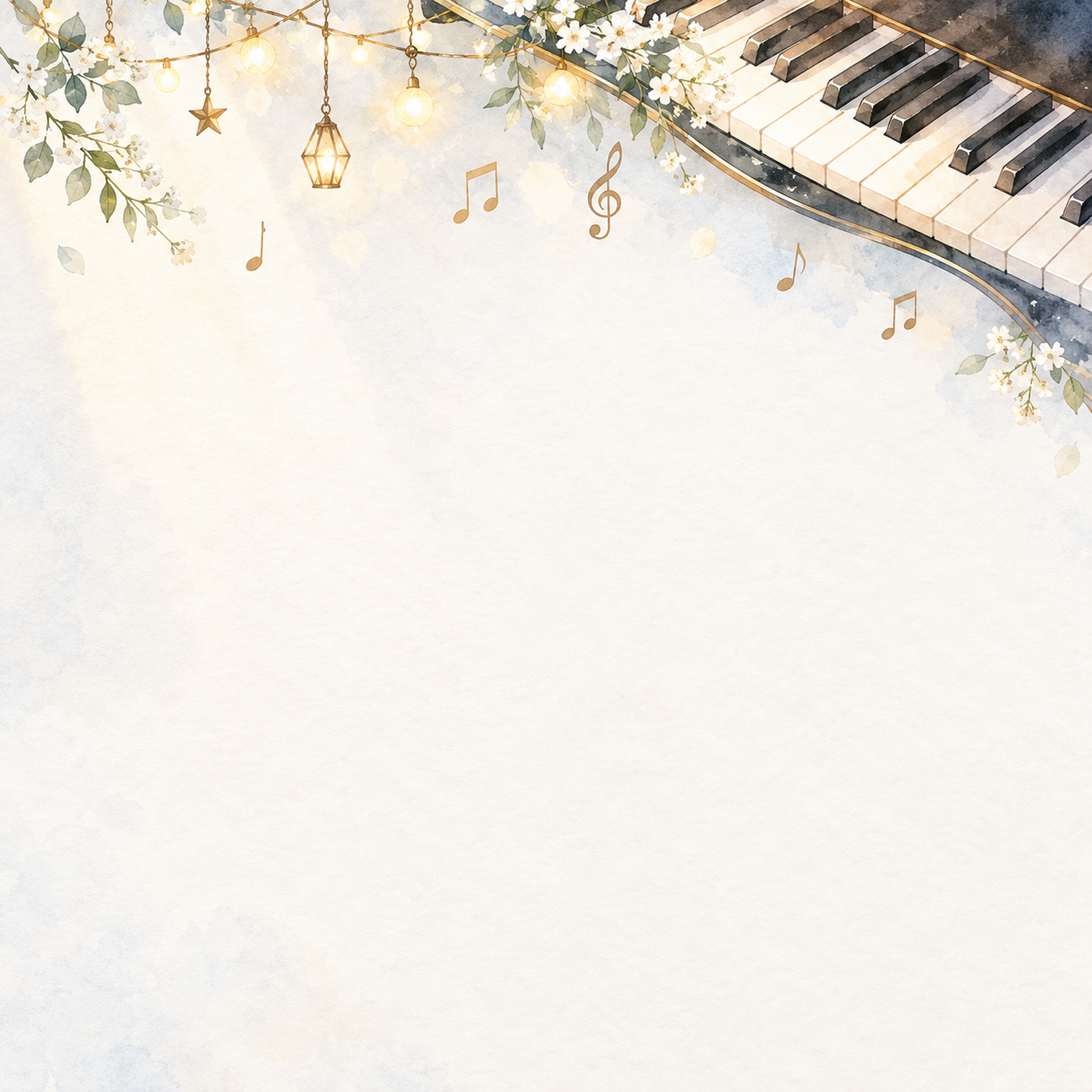 音楽会・発表会背景・上辺に広がる彩り｜文字なしの無料背景イラスト素材 103158に写真・文字を入れる