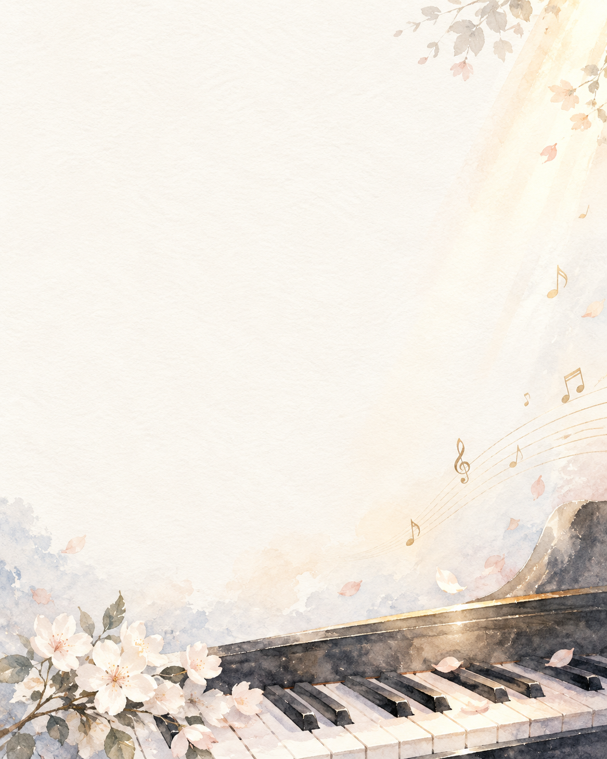 音楽会・発表会背景・縦長・足元の彩り｜文字なしの無料背景イラスト素材 103161に写真・文字を入れる