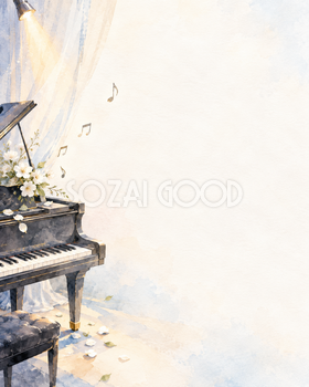 音楽会・発表会背景・縦長・片側の彩り｜文字なしの無料背景イラスト素材 103162