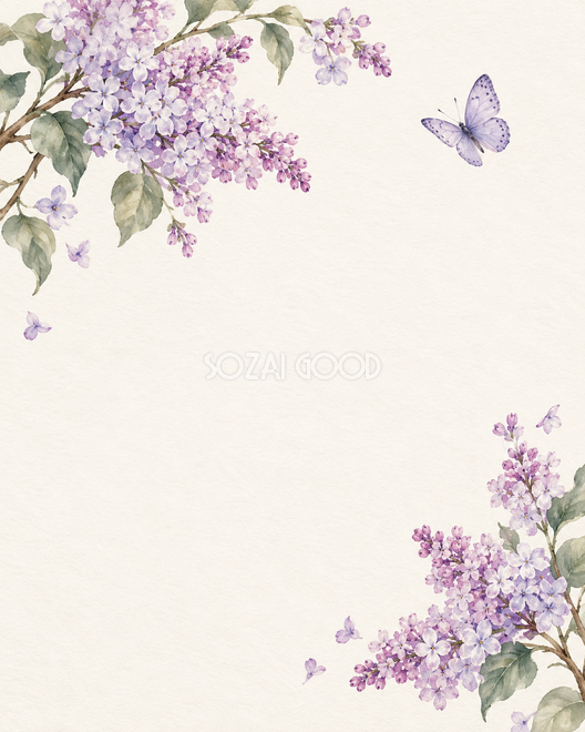 淡桃色の花房と蝶 淡桃色の花房と蝶