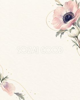 淡桃色の花と小さな金の輪｜文字なしの無料背景イラスト素材 103288