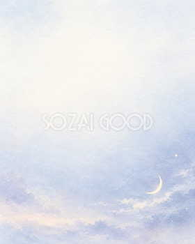乳白色の月と雲｜文字なしの無料背景イラスト素材 103338