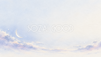 月と星の穏やかな空｜文字なしの無料背景イラスト素材 103343