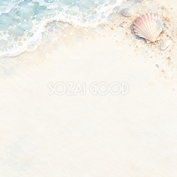 淡桃色の貝と海の光｜文字なしの無料背景イラスト素材 103348