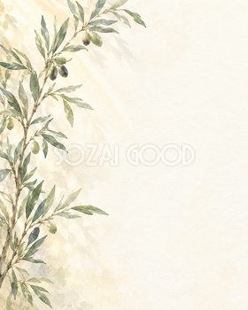 オリーブと縦に落ちる光｜文字なしの無料背景イラスト素材 103365