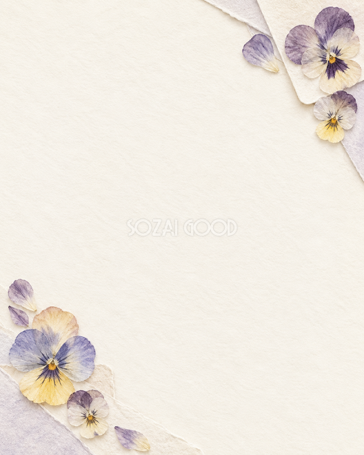 押し花と丸い紙片