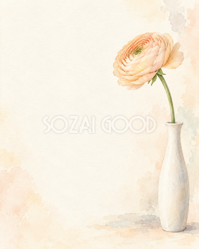 縦に伸びる花器と花｜文字なしの無料背景イラスト素材 103391