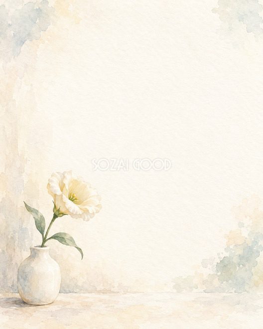 白い小壺と一輪の花 白い小壺と一輪の花