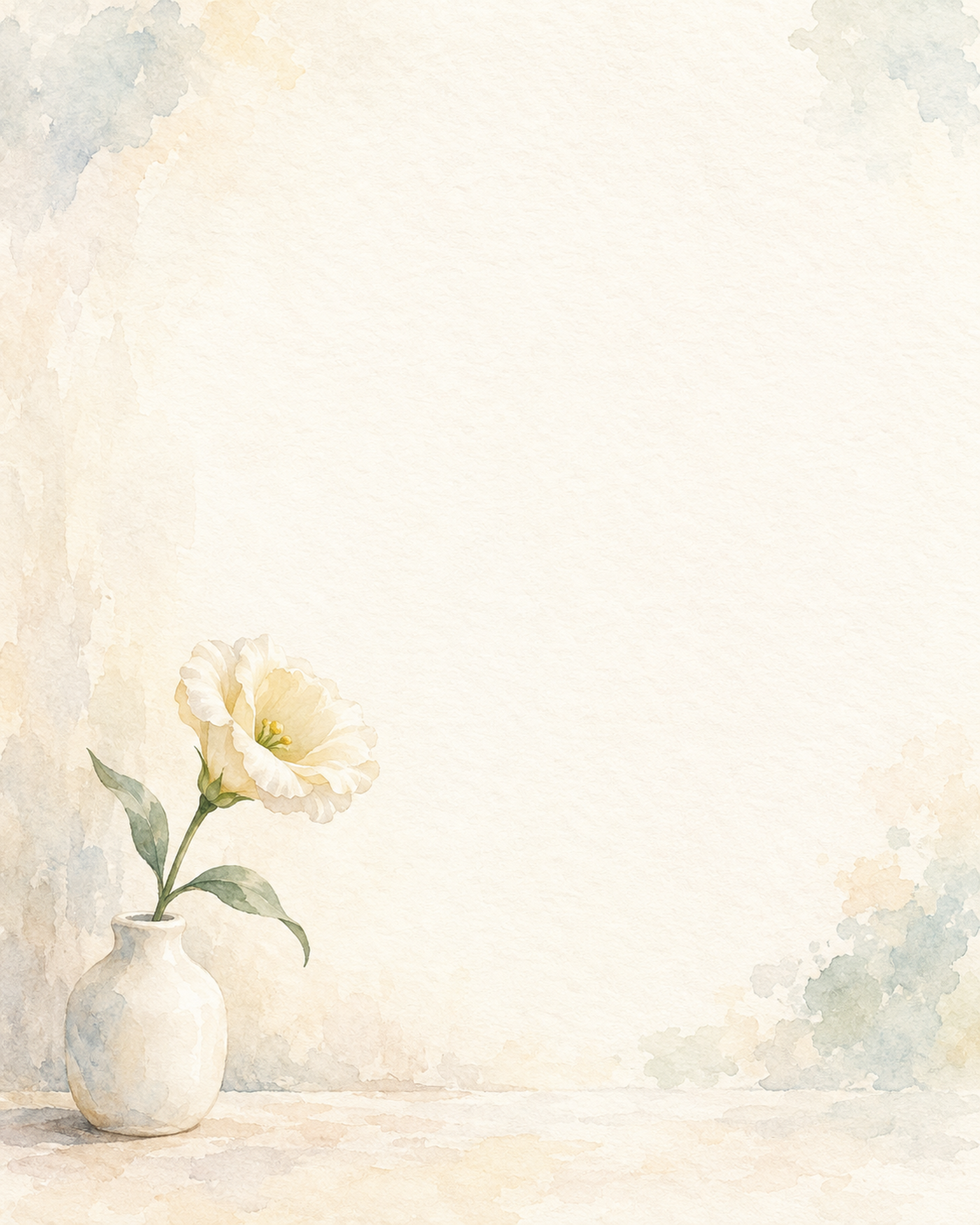 白い小壺と一輪の花｜文字なしの無料背景イラスト素材 103393に写真・文字を入れる