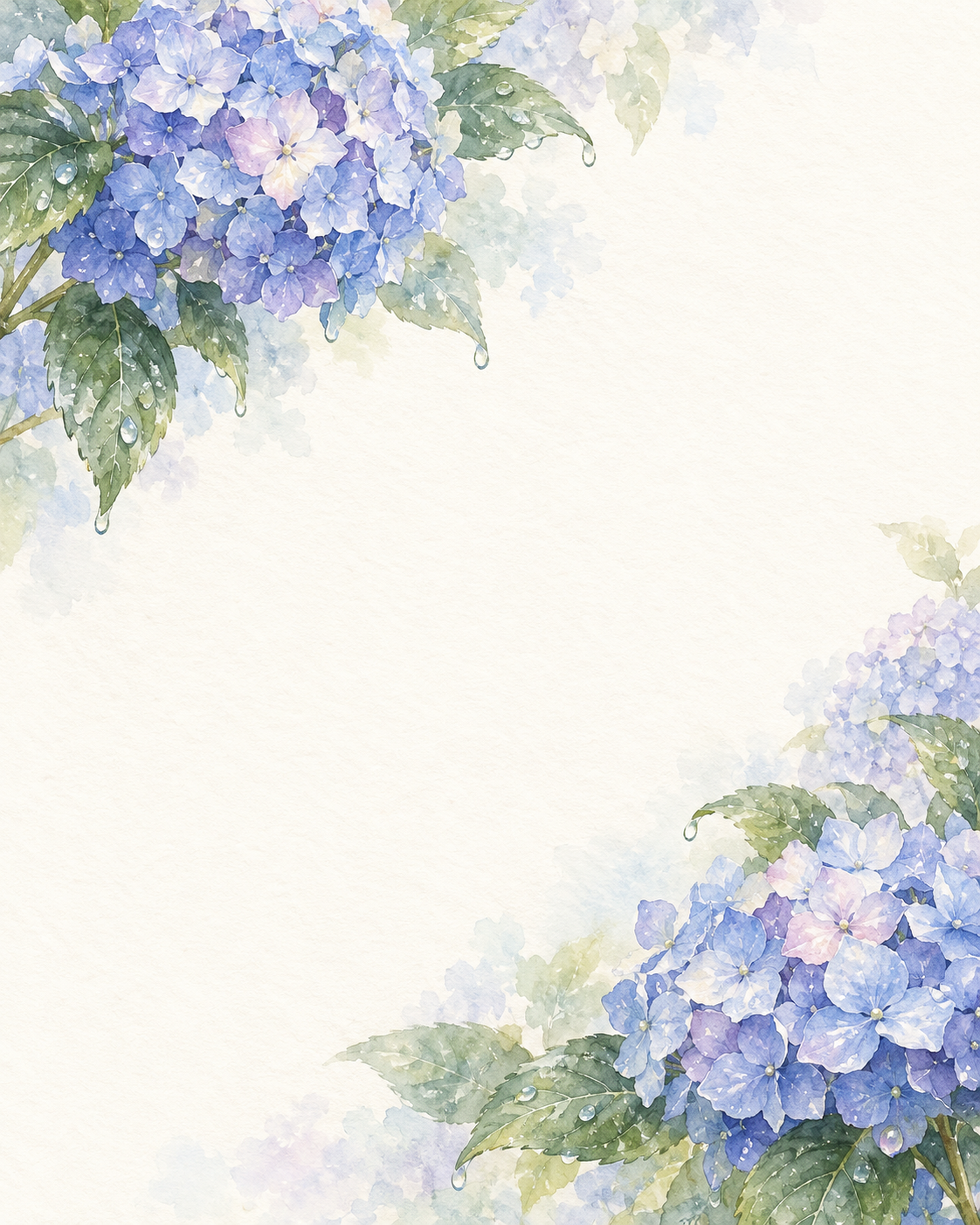 薄紫の紫陽花と柔らかな光｜文字なしの無料背景イラスト素材 103452に写真・文字を入れる