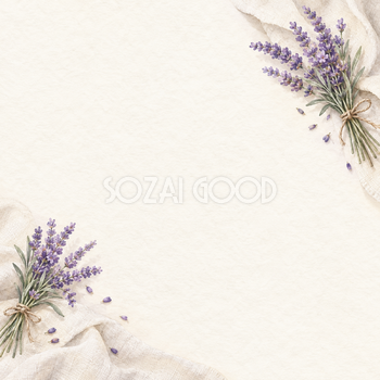 ラベンダーの背景｜二つの小さな花束の無料イラスト素材 103552