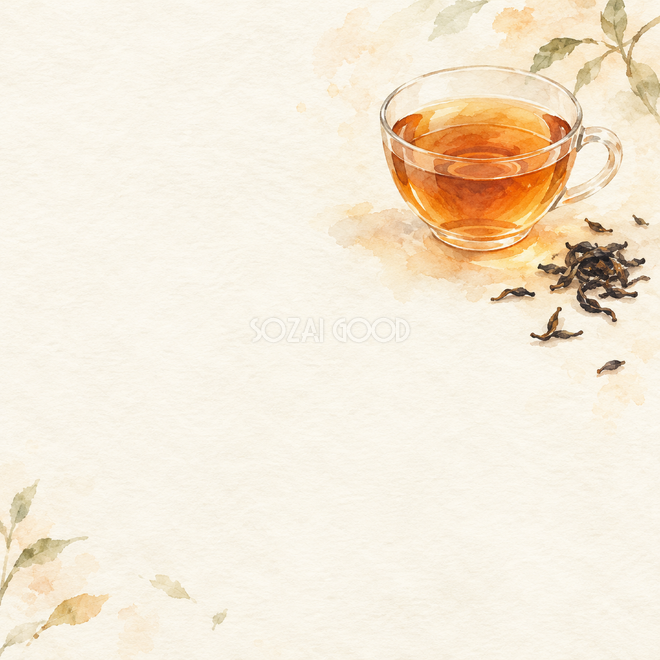透明なカップと紅茶の光 透明なカップと紅茶の光