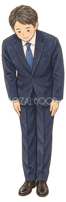 お辞儀する男性社員 お辞儀する男性社員