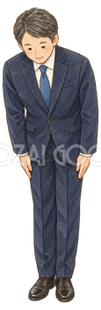 お辞儀する男性社員｜年末年始の無料ビジネス人物イラスト素材 103647