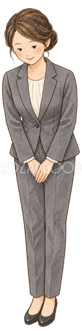 お辞儀する女性社員