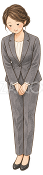 お辞儀する女性社員｜年末年始の無料ビジネス人物イラスト素材 103648