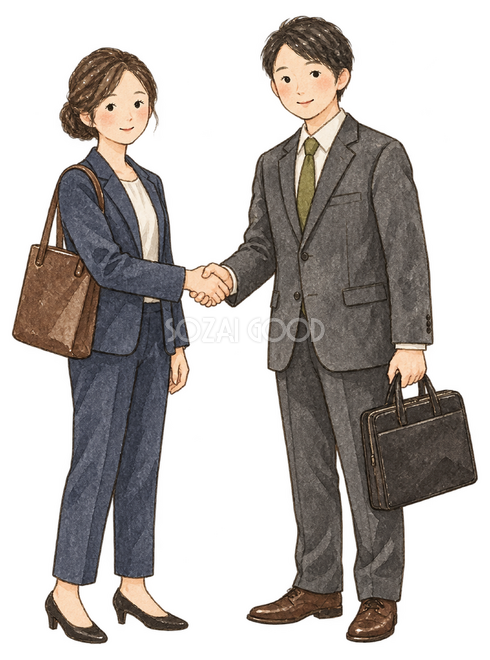 握手するビジネスパートナー 握手するビジネスパートナー