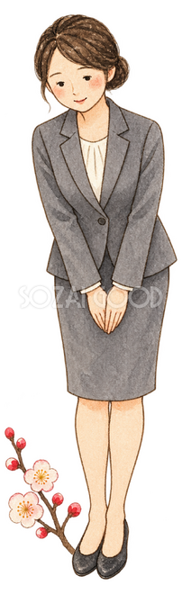 新年のお辞儀をする女性 新年のお辞儀をする女性