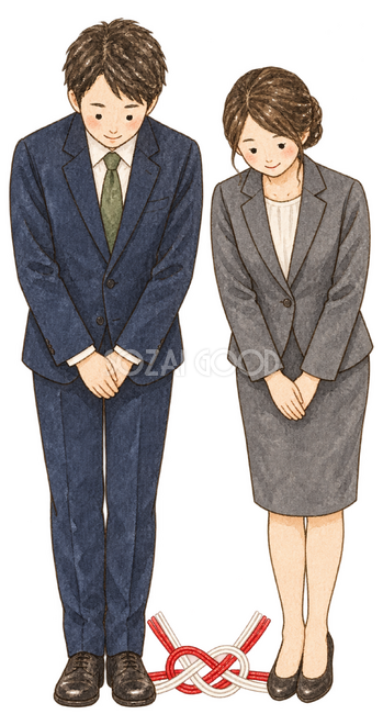 男女社員の新年挨拶 男女社員の新年挨拶